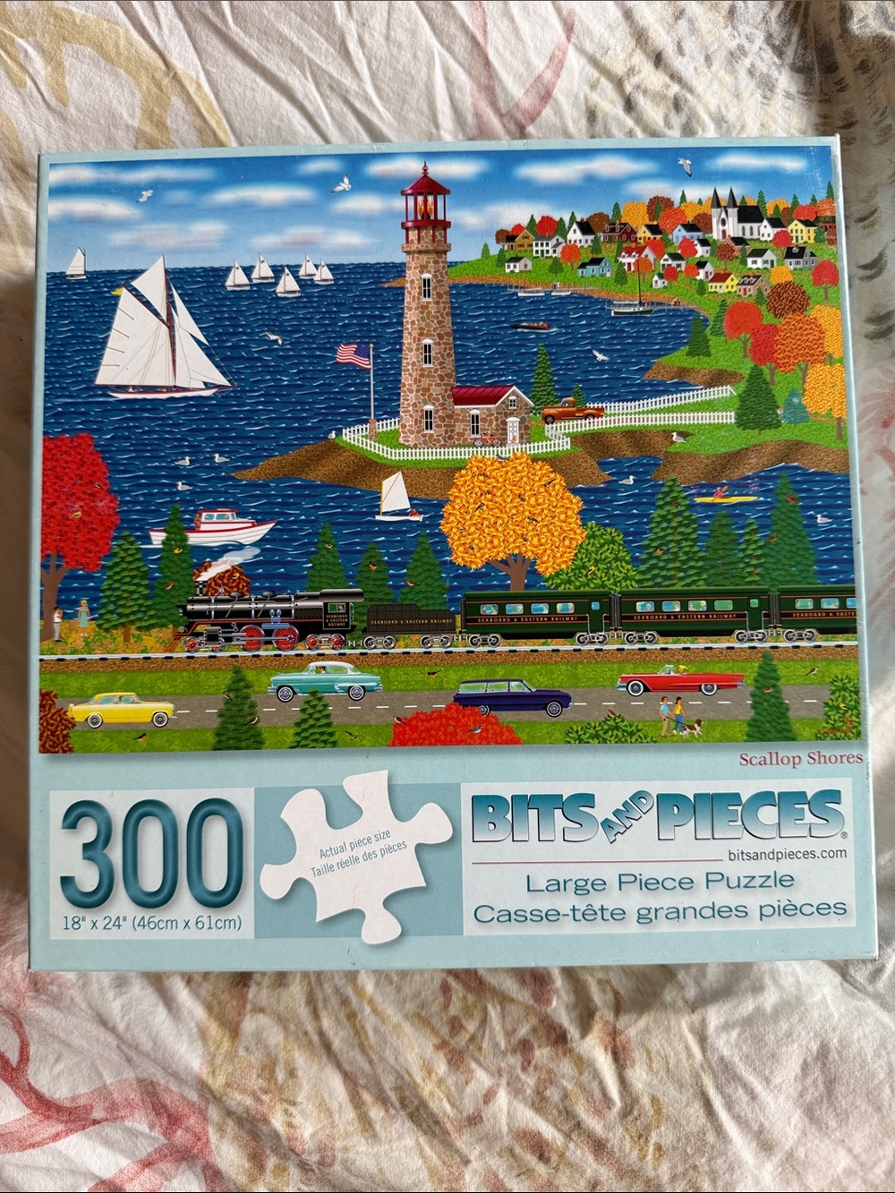 Bits and Pieces Scallop Shores 300-Piece Jigsaw Puzzle - Blue